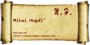 Mihai Hugó névjegykártya
